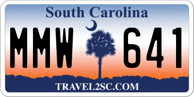 SC license plate MMW641