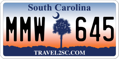 SC license plate MMW645