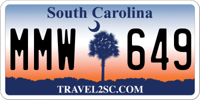 SC license plate MMW649