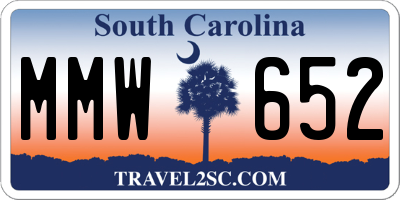 SC license plate MMW652