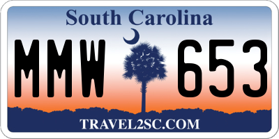 SC license plate MMW653