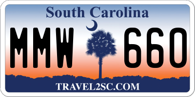 SC license plate MMW660