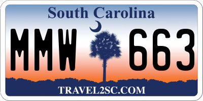 SC license plate MMW663