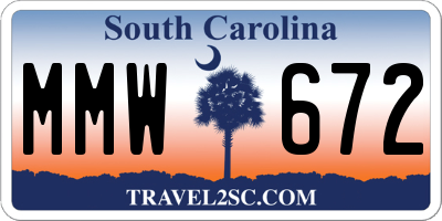 SC license plate MMW672