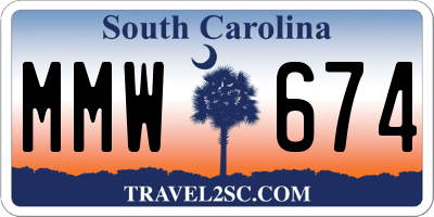 SC license plate MMW674