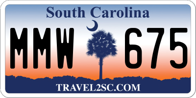 SC license plate MMW675