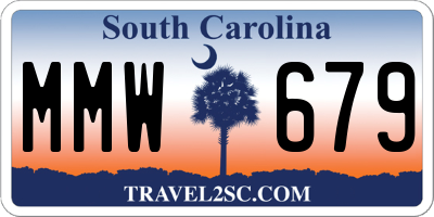SC license plate MMW679