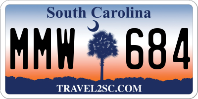 SC license plate MMW684