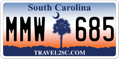 SC license plate MMW685