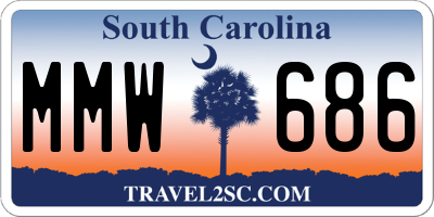 SC license plate MMW686