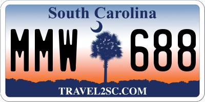 SC license plate MMW688