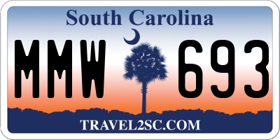 SC license plate MMW693