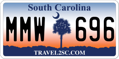 SC license plate MMW696