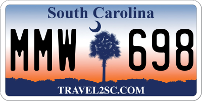 SC license plate MMW698