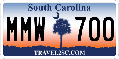 SC license plate MMW700