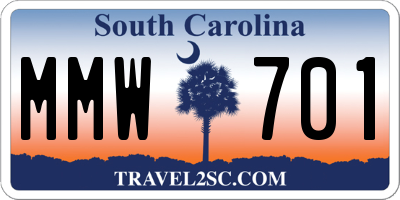 SC license plate MMW701