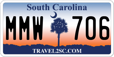 SC license plate MMW706