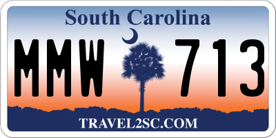 SC license plate MMW713