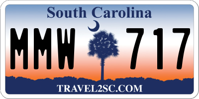 SC license plate MMW717