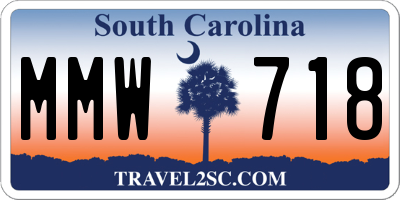 SC license plate MMW718