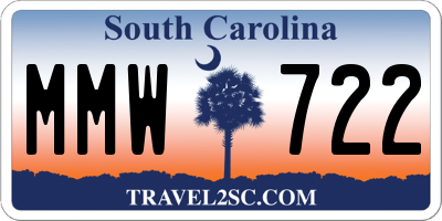 SC license plate MMW722