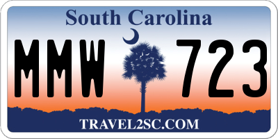 SC license plate MMW723