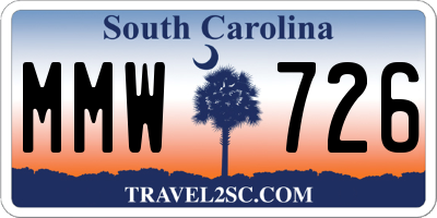 SC license plate MMW726