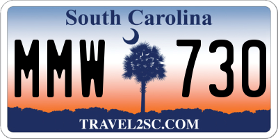 SC license plate MMW730
