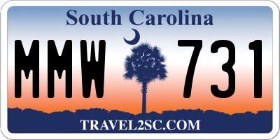 SC license plate MMW731