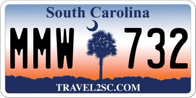 SC license plate MMW732