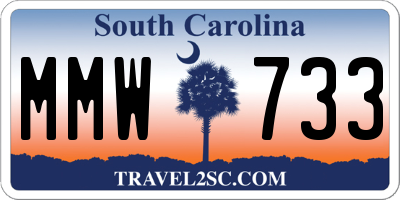 SC license plate MMW733