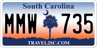 SC license plate MMW735