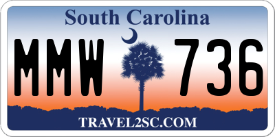 SC license plate MMW736