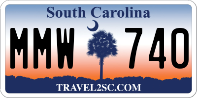 SC license plate MMW740