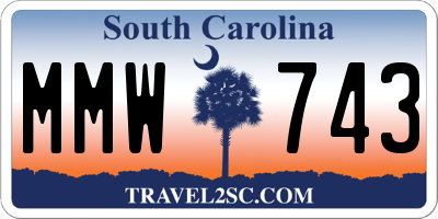 SC license plate MMW743