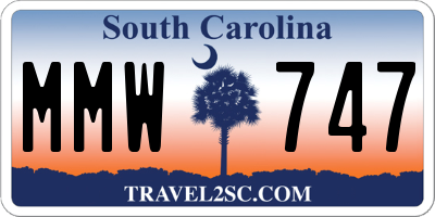 SC license plate MMW747