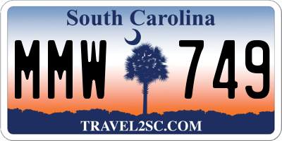 SC license plate MMW749