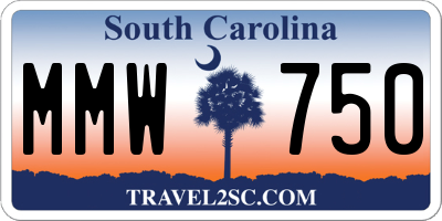 SC license plate MMW750