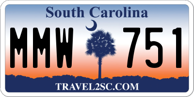 SC license plate MMW751