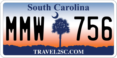 SC license plate MMW756