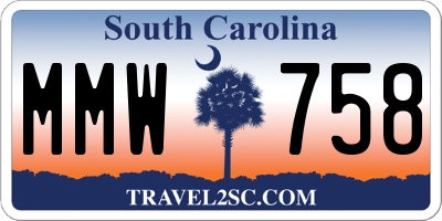 SC license plate MMW758