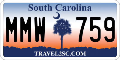 SC license plate MMW759
