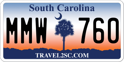 SC license plate MMW760