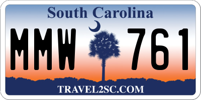 SC license plate MMW761