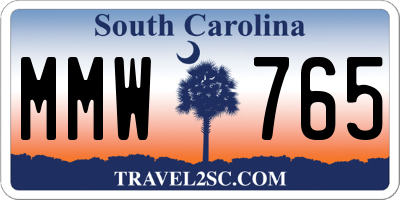 SC license plate MMW765