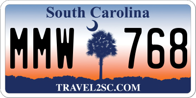 SC license plate MMW768
