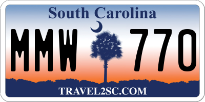 SC license plate MMW770