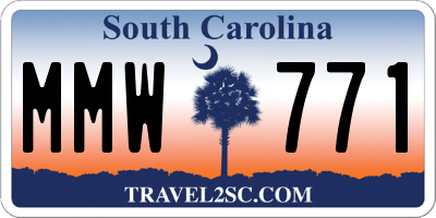 SC license plate MMW771