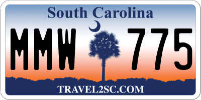 SC license plate MMW775