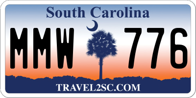 SC license plate MMW776